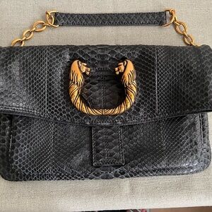 Bvlgari Leoni Lyon Snakeskin Handbag